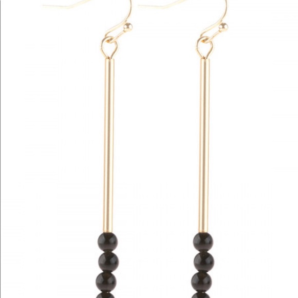 Riah White/Opal & Black Bead Hook Dangle Earrings 2 sets - Picture 2 of 6